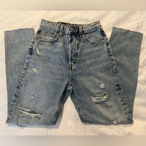 H&M DIVIDED High Waist Mom Jeans SIZE 0 NWT